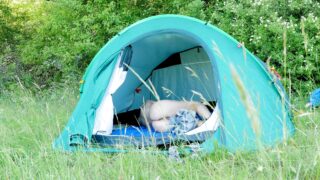 Nudist MILF Alzbeta dreaming within the tent